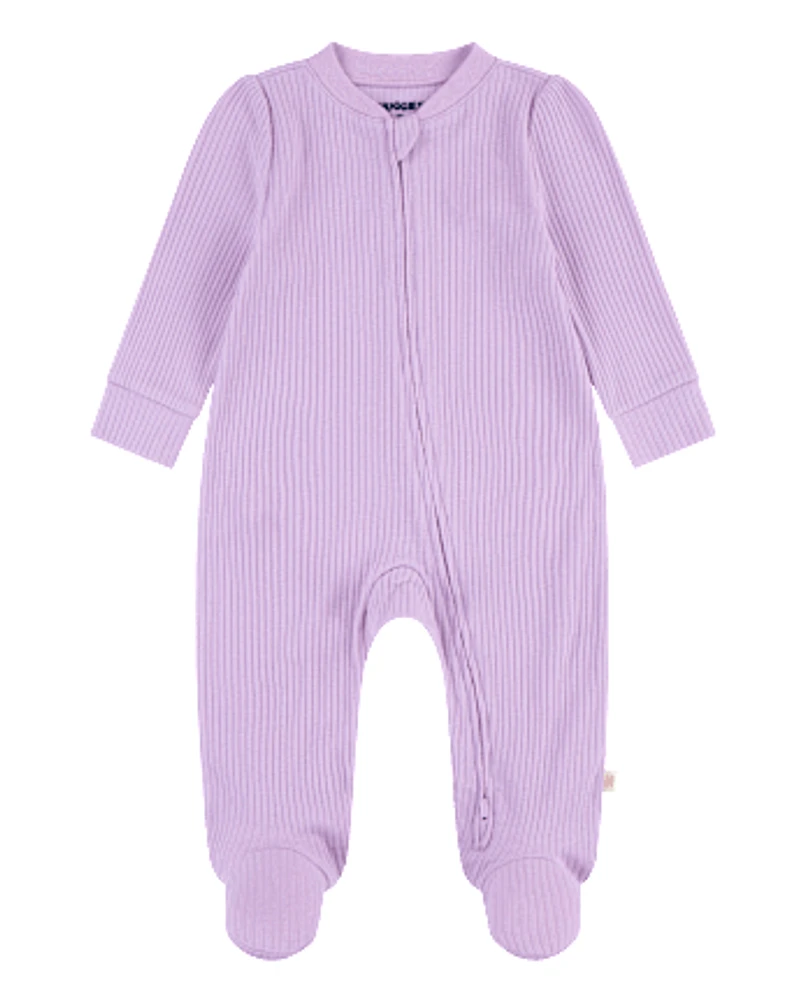 Baby Girls Huggies Ribbed Footed Coverall