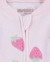 Baby Girls Huggies Strawberry Footed Coverall