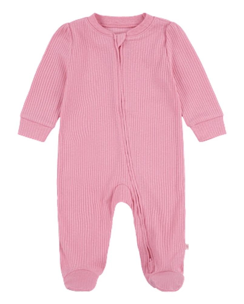 Baby Girls Huggies Ribbed Footed Coverall