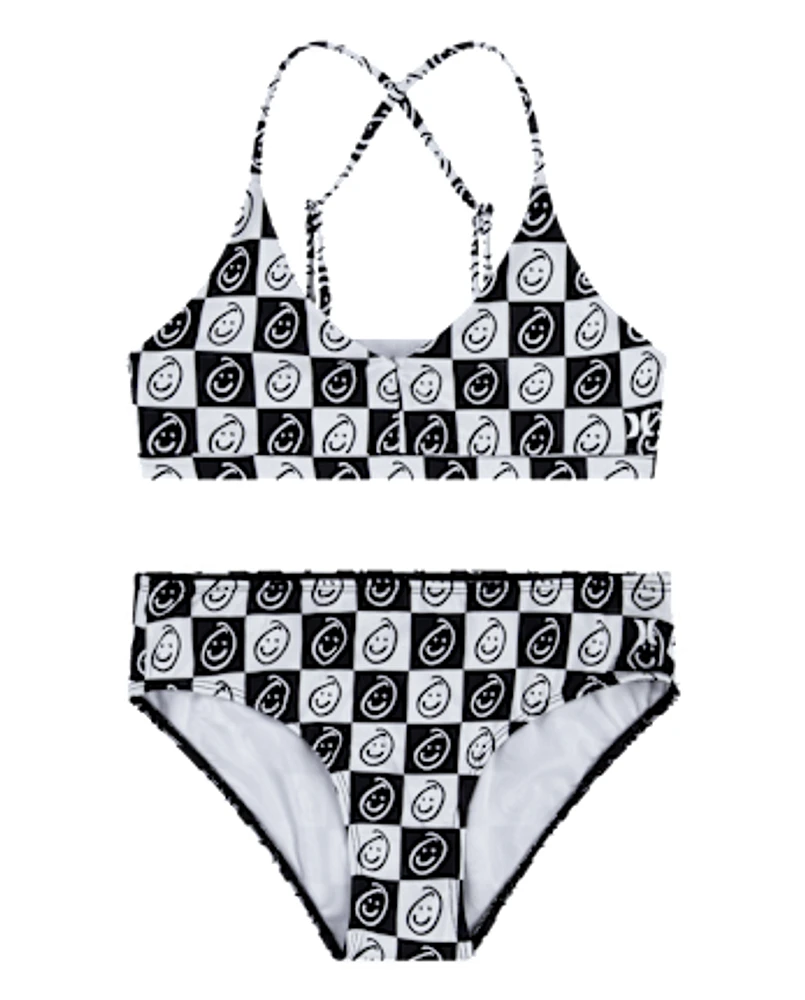 Girls Hurley Checkered Bikini Swimsuit