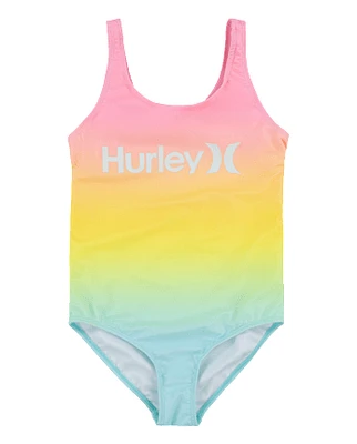 Girls Hurley Rainbow Gradient One Piece Swimsuit