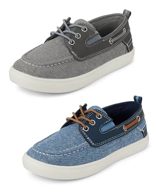 Boys Chambray Boat Shoes 2-Pack
