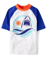 Boys Shark Rashguard Swimsuit