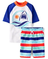 Boys Shark Rashguard Swimsuit