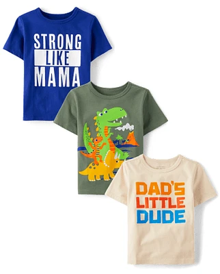 Baby And Toddler Boys Family Graphic Tee 3-Pack