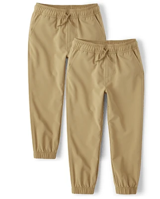 Boys Quick Dry Pull On Jogger Pants 2-Pack