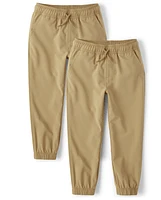 Boys Quick Dry Pull On Jogger Pants 2-Pack