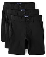 Boys Uniform Quick Dry Chino Shorts 3-Pack