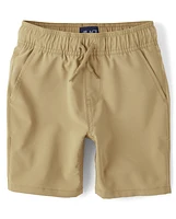 Boys Quick Dry Pull On Jogger Shorts 2-Pack