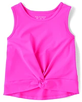 Toddler Girls Quick Dry Twist Front Tank Top 2-Pack