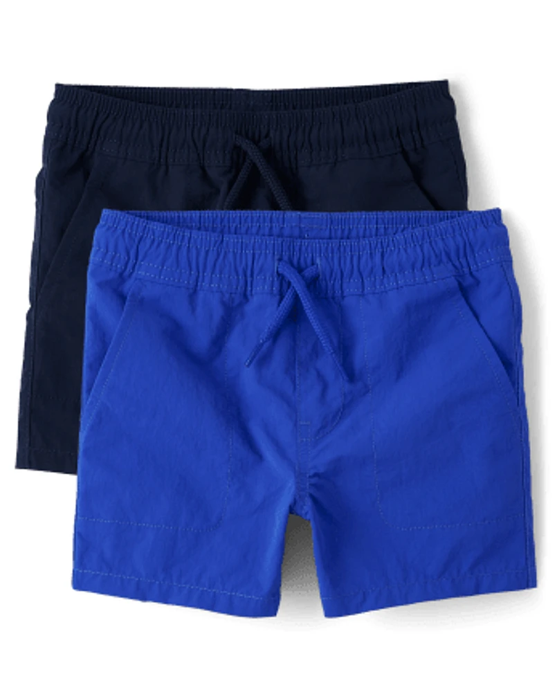 Baby And Toddler Boys Quick Dry Pull On Pool To Play Shorts 2-Pack