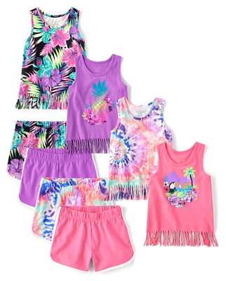 Girls Tropical 8-Piece Outfit Set