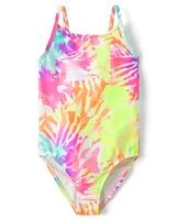 Girls Rainbow Tie Dye 2-Piece Swim Set