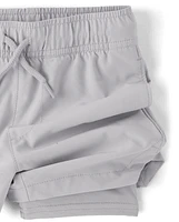 Boys Quick Dry Pull On Jogger Shorts 2-Pack