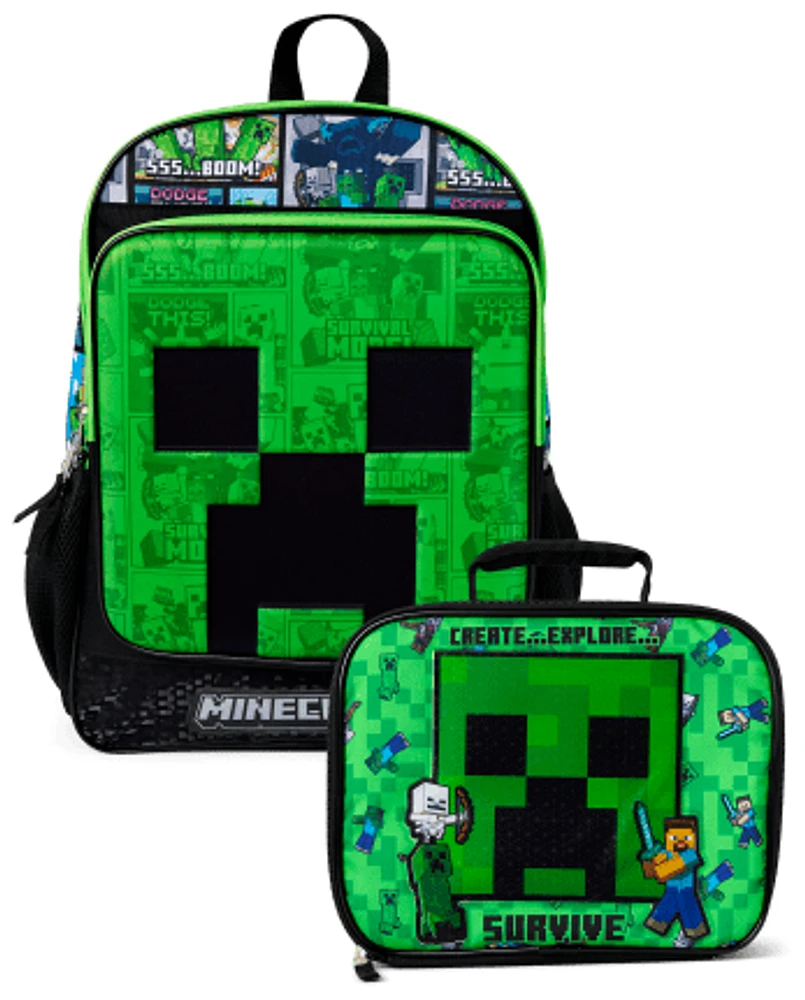 Boys Minecraft Backpack 2-Piece Set