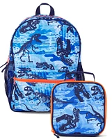 Boys Tie Dye Dino Backpack 2-Piece Set