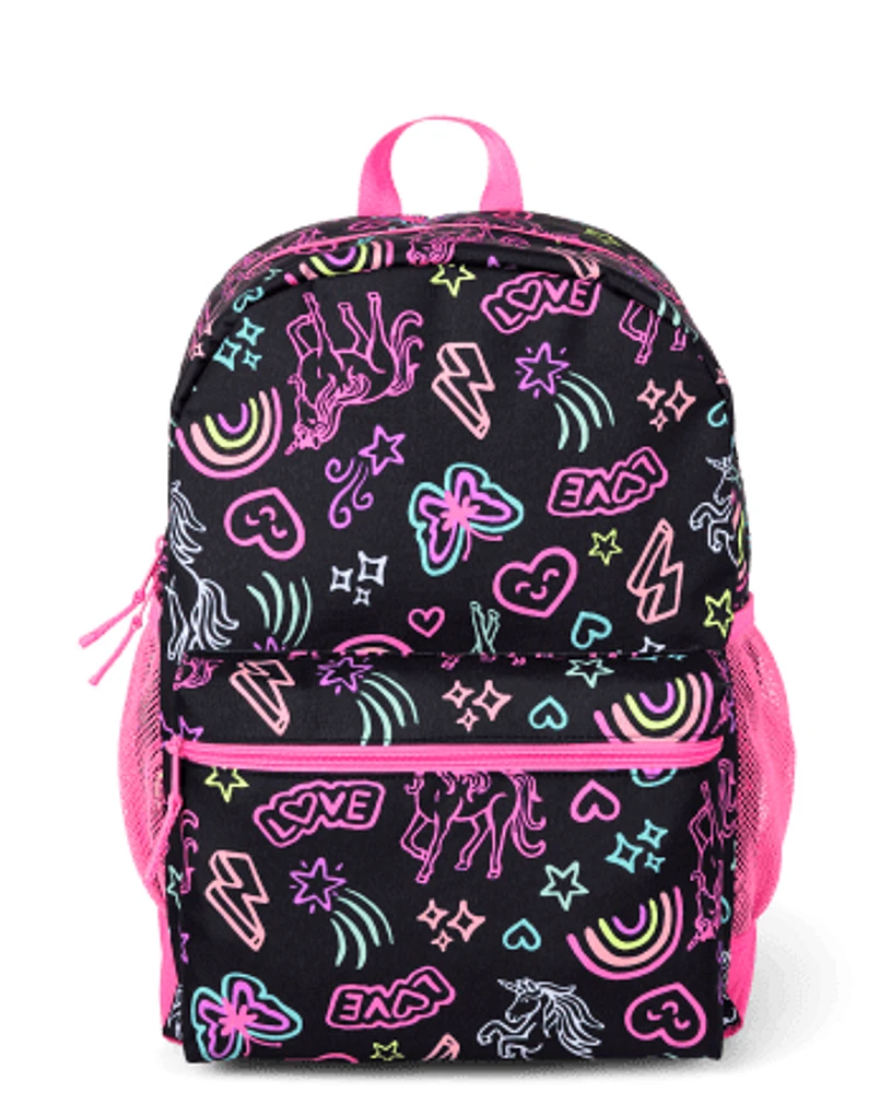 Girls Doodle Backpack 2-Piece Set