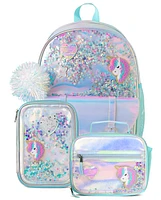 Girls Holographic Shakey Unicorn Backpack 3-Piece Set