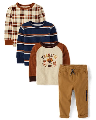 Baby And Toddler Boys Thankful 4-Piece Outfit Set