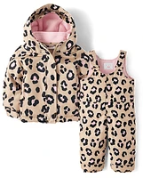 Toddler Girls Leopard 2-Piece Snow Set