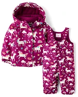 Toddler Girls Unicorn 2-Piece Snow Set