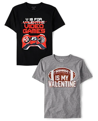 Boys Valentine's Day Graphic Tee 2-Pack