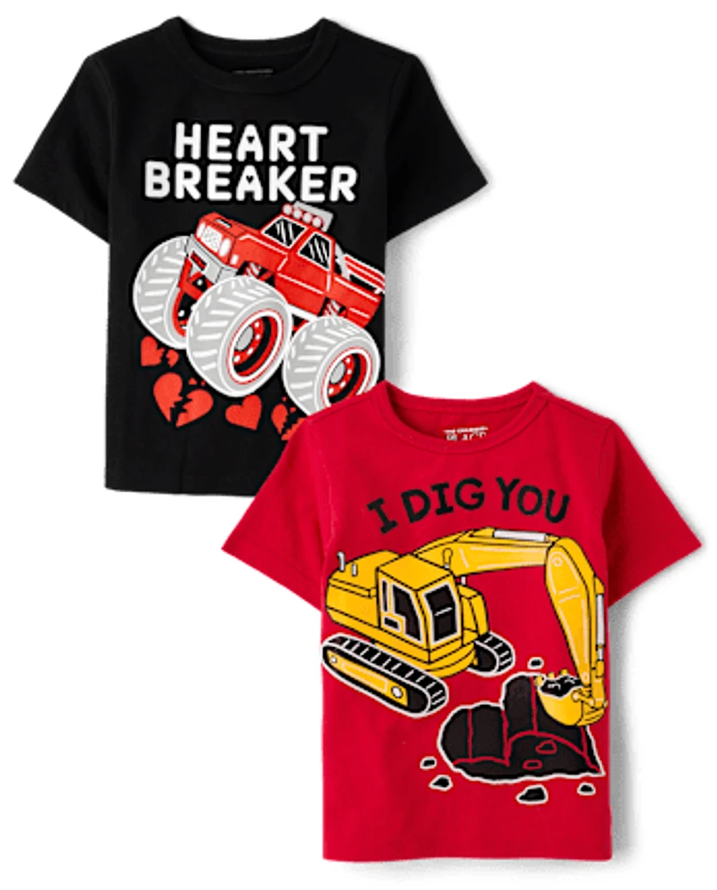 Baby And Toddler Boys Valentine's Day Graphic Tee 2-Pack