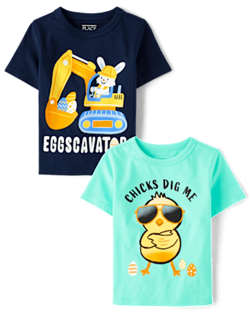 Baby And Toddler Boys Easter Graphic Tee 2-Pack