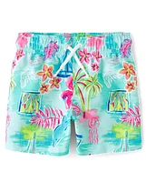 Baby And Toddler Boys Tropical 2-Piece Cabana Set