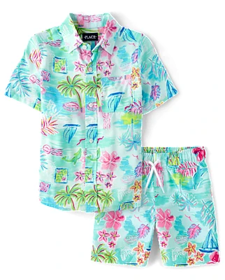 Boys Tropical 2-Piece Cabana Set