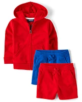 Baby And Toddler Boys French Terry 3-Piece Outfit Set