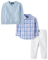 Baby And Toddler Boys Dad Me Plaid -Piece Outfit Set