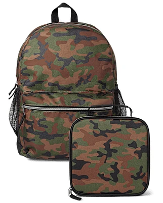 Boys Camo Backpack 2-Piece Set