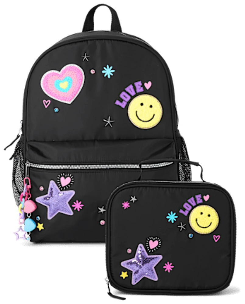 Girls Icon Patch Backpack 2-Piece Set