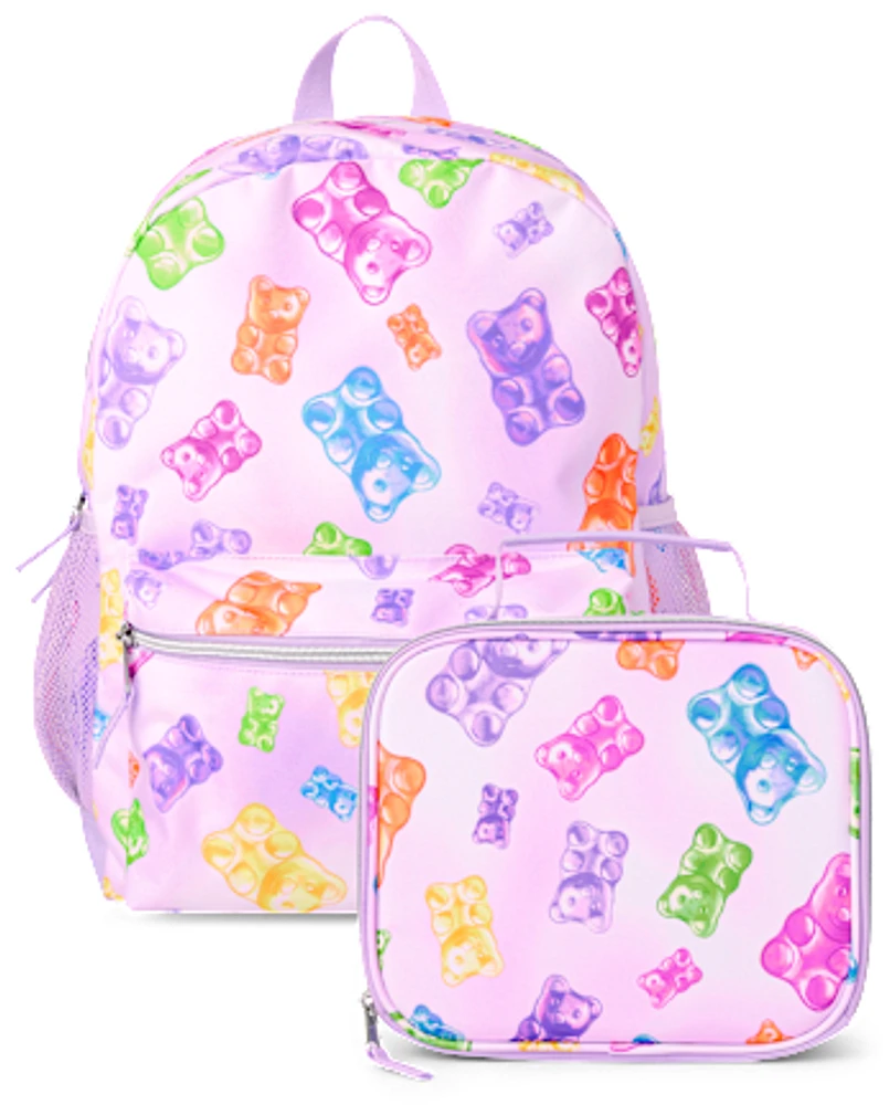 Girls Candy Bear Backpack 2-Piece Set