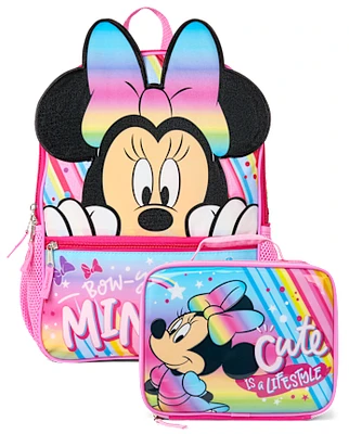 Toddler Girls Minnie Mouse Backpack 2-Piece Set