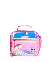 Girls Holographic Shakey Happy Face Backpack 2-Piece Set