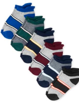 Boys Colorblock Ankle Socks 6-Pack - multi clr