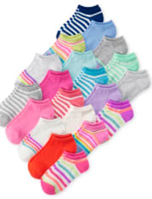 Girls Striped Ankle Socks -Pack