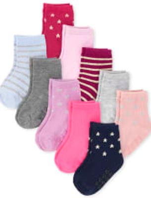 Toddler Girls Striped Midi Socks -Pack