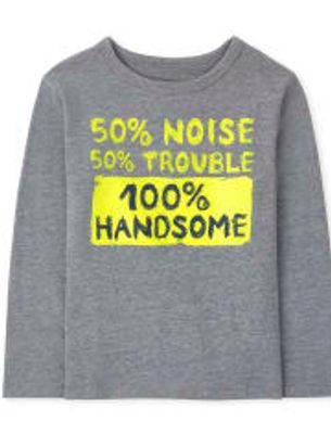 Baby And Toddler Boys Handsome Graphic Tee - s/d gray steel