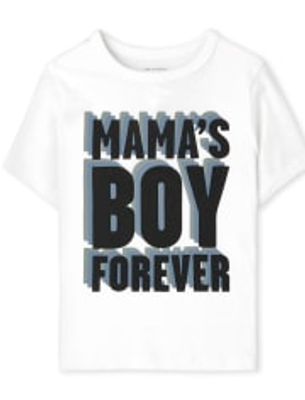 Baby And Toddler Boys Mama's Boy Graphic Tee - white