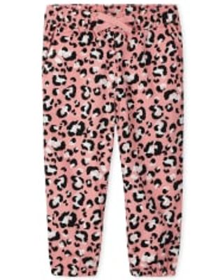 Baby And Toddler Girls Leopard Pull On Jogger Pants - sachetpink