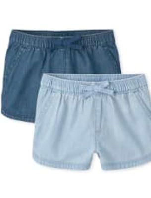 Toddler Girls Denim Pull On Shorts 2-Pack - multi clr