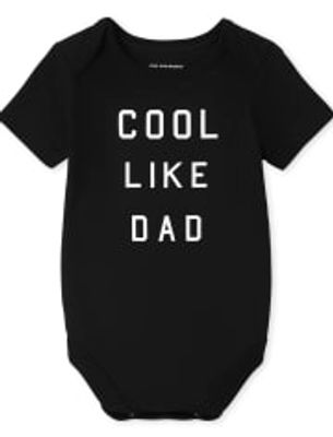 Unisex Baby Matching Family Cool Like Dad Graphic Bodysuit - black