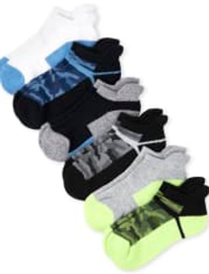 Boys Camo Cushioned Ankle Socks 6-Pack - multi clr