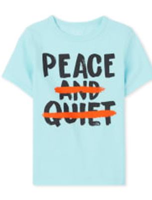Baby And Toddler Boys Peace Graphic Tee - lt robin