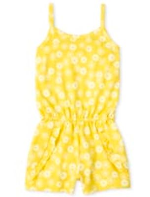 Baby And Toddler Girls Floral Ruffle Romper - aspen gold