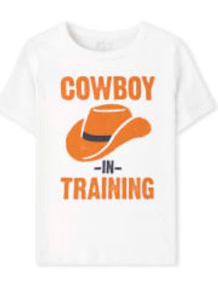 Baby And Toddler Boys Cowboy Graphic Tee - white