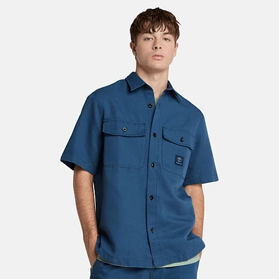 Men's Cotton Linen Utility Overshirt